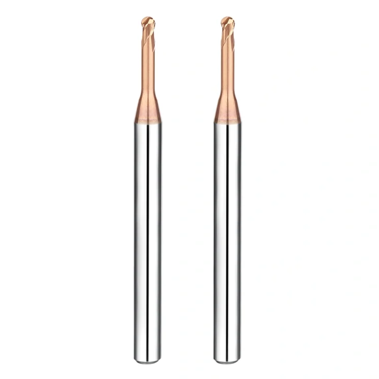 hrc65 end mills 2 flute long neck ball nose end mill