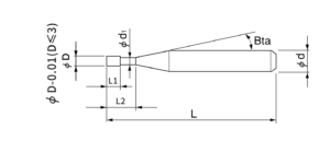4 flutes flat long neck end mill